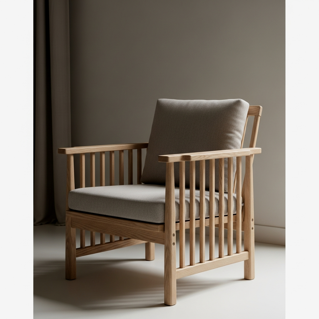 The Slat-Back Ash Wood Armchair