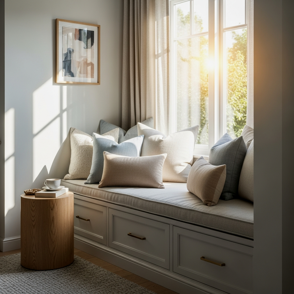 Sleek Built-in Window Seats for Extra Seating