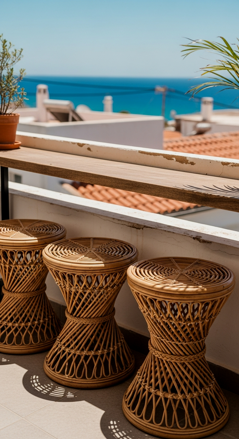 Woven Rattan Stools