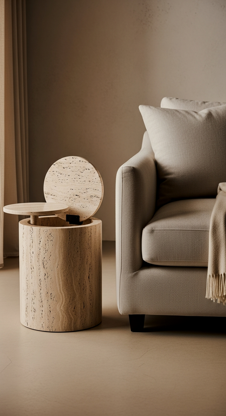 Sculptural Hollowed-Out Side Tables