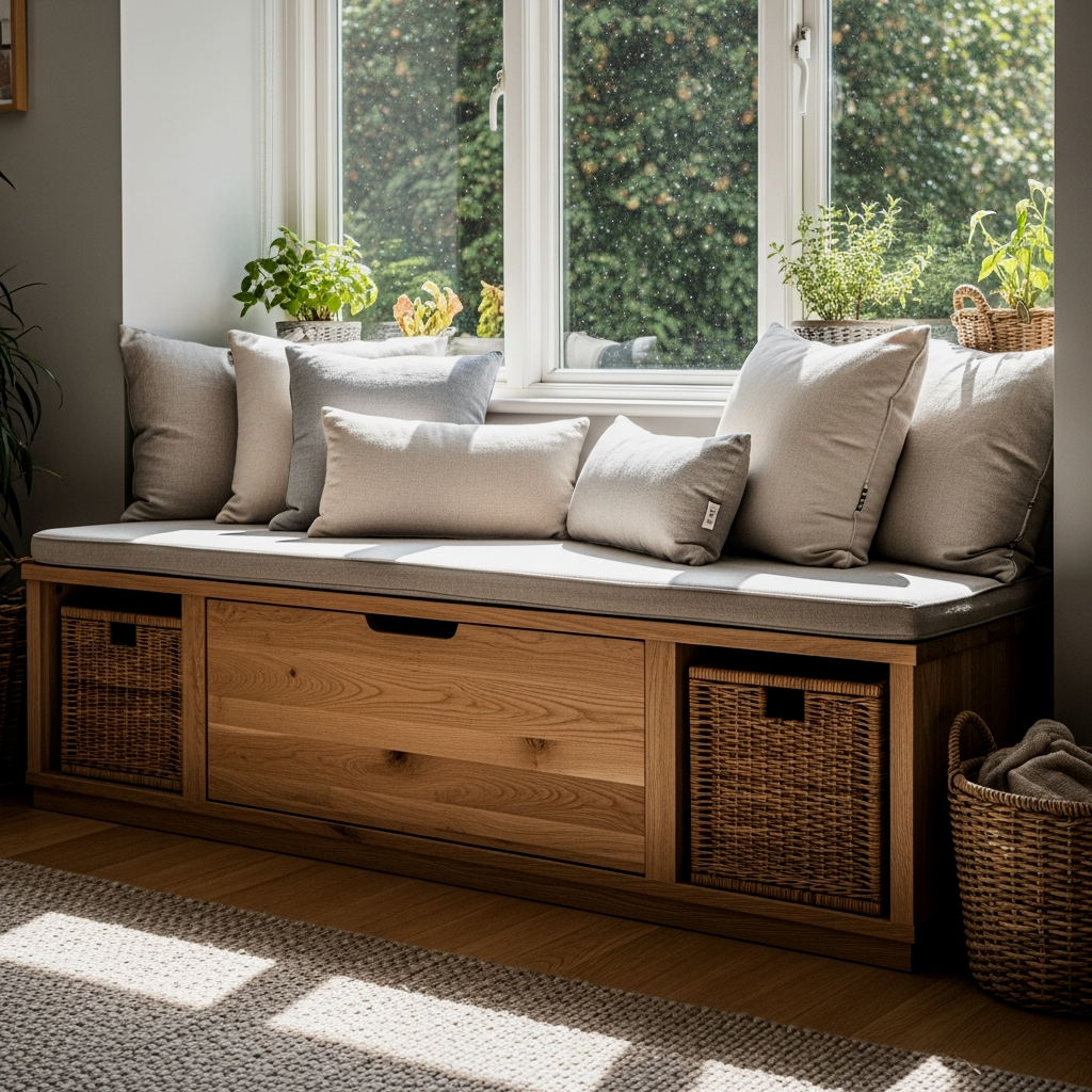 Under-Window Storage Benches for Tucking Away Essentials
