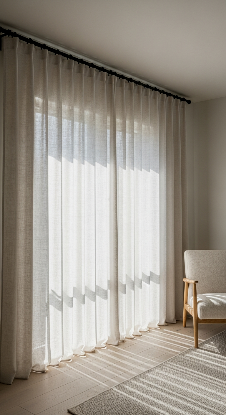 Faking Height with Tension Rod Drapes