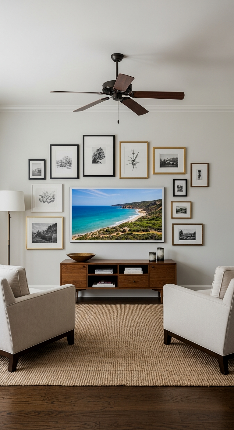 The Frame TV Gallery Wall in a Square Room