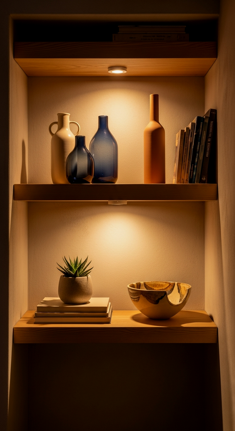 Illuminated Floating Shelves