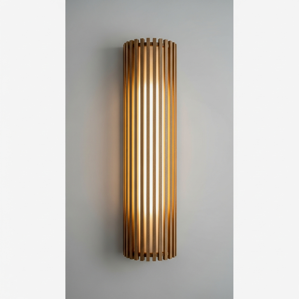 Wooden Slatted Wall Sconces