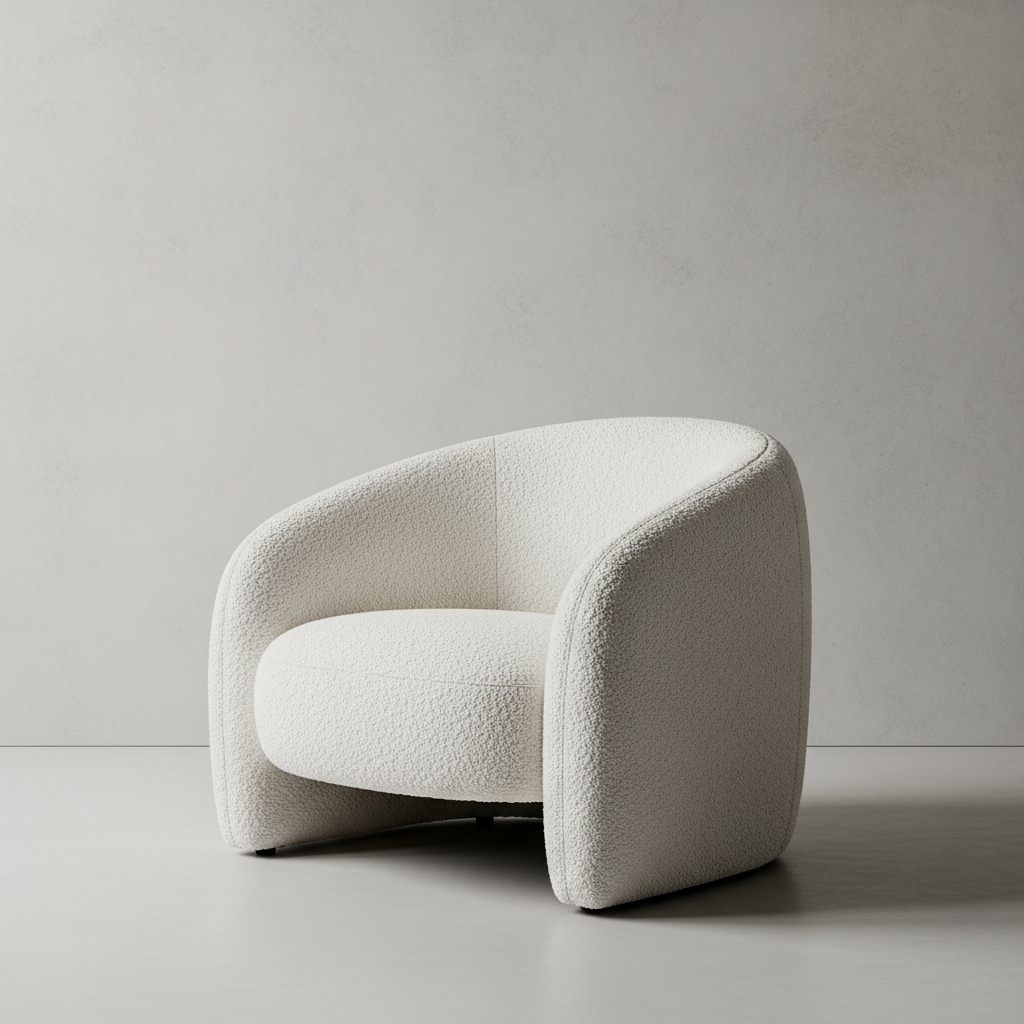 The Curved Boucle Accent Chair