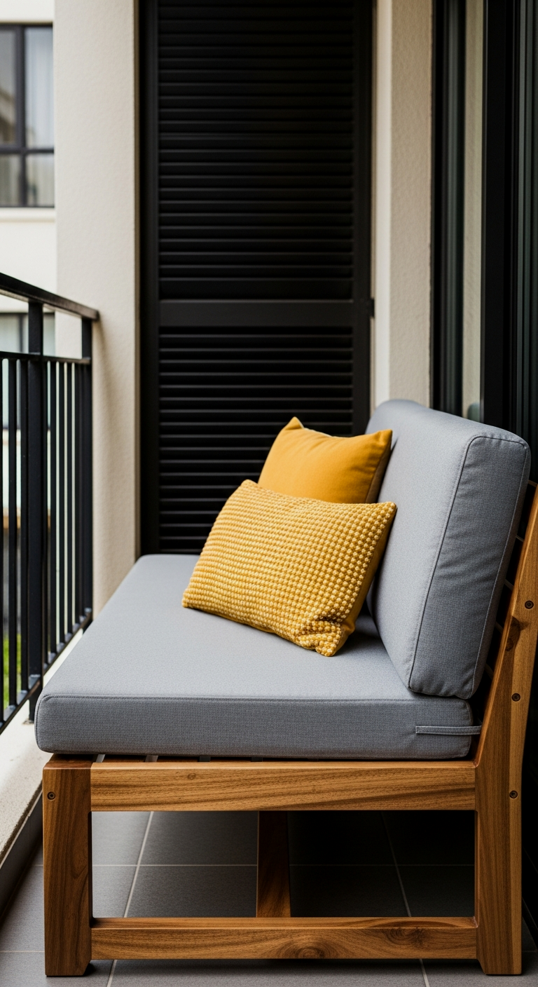 Slim Wooden Loveseat