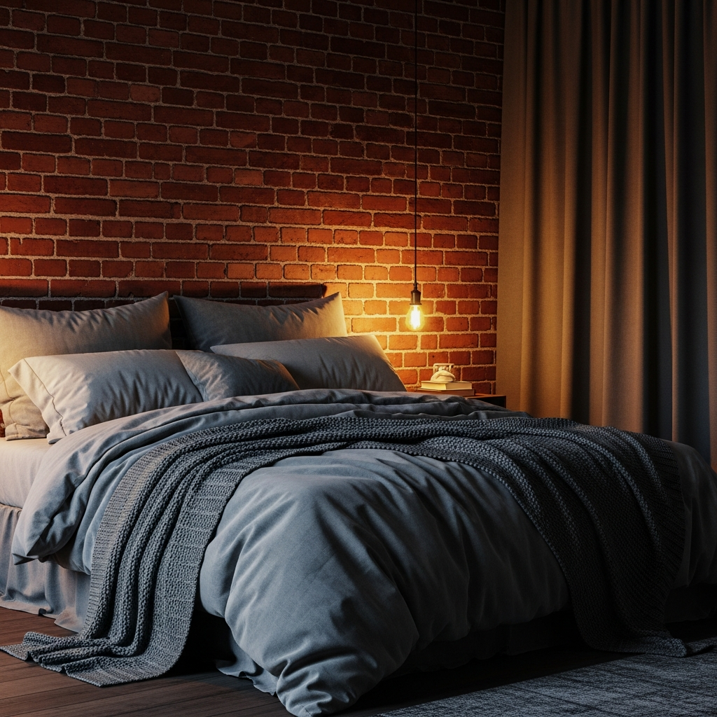 Exposed Brick and Soft Textiles
