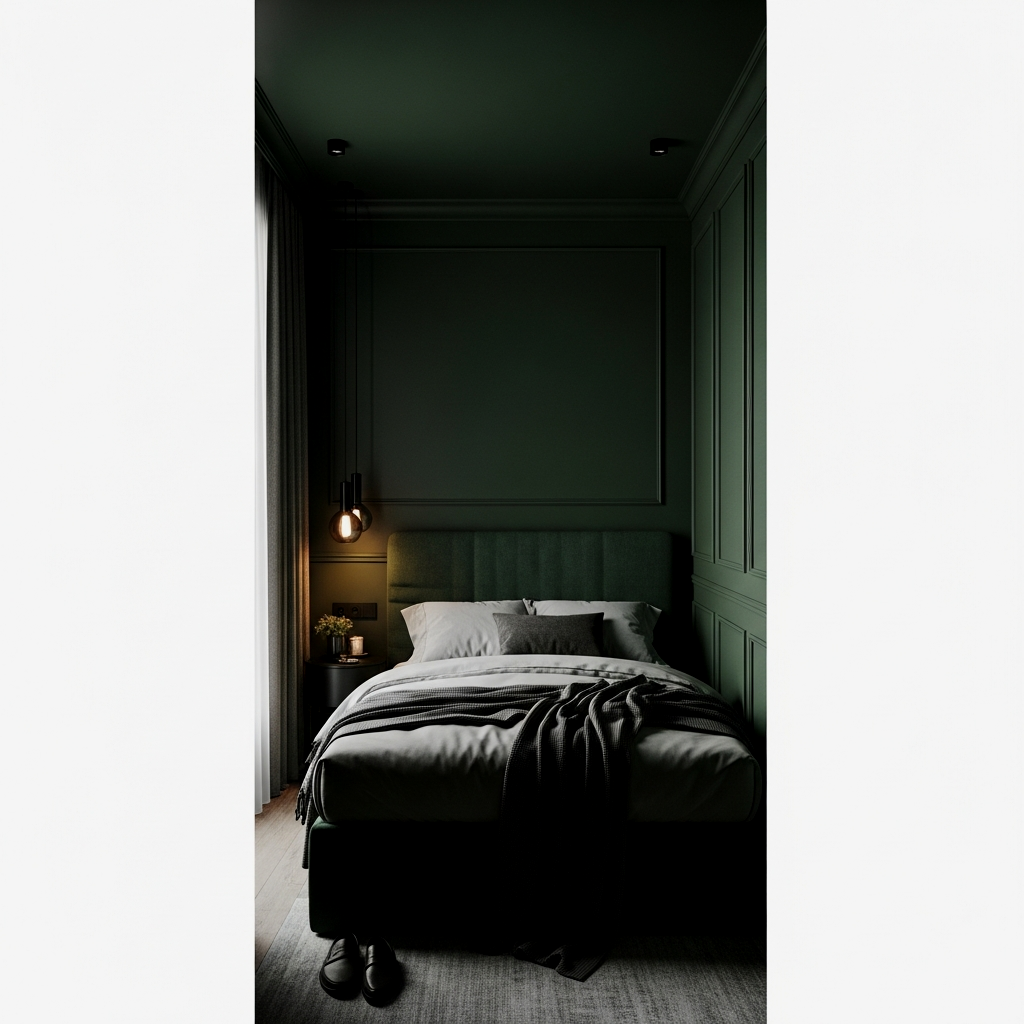 Modern Color Drenching in Forest Green