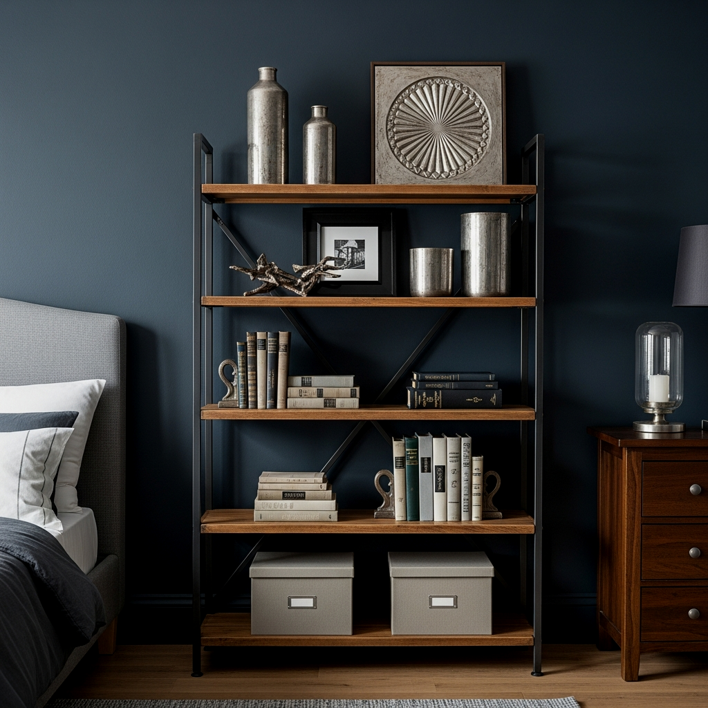 Iron and Wood Shelving Units