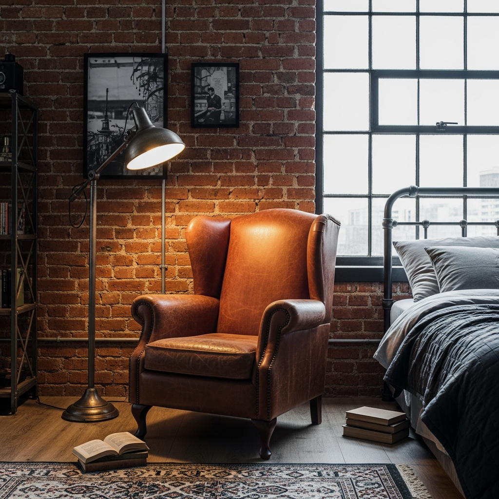 Leather Wingback Accents