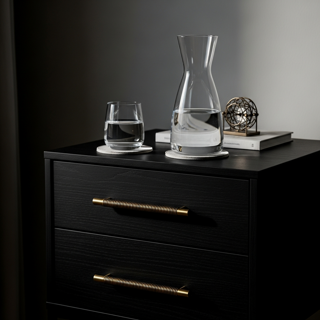 Brass Hardware Nightstand Upgrade