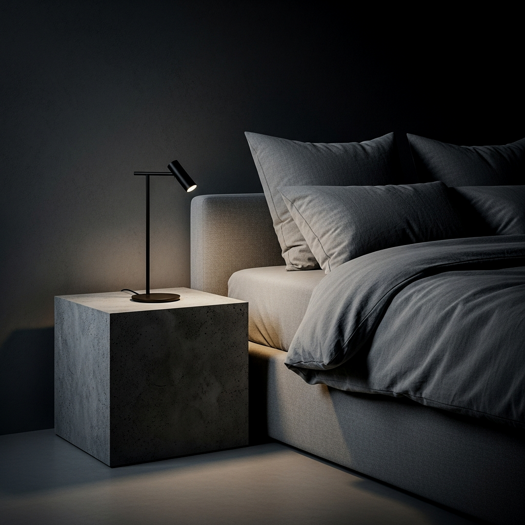 DIY Concrete-Finish Bedside Table