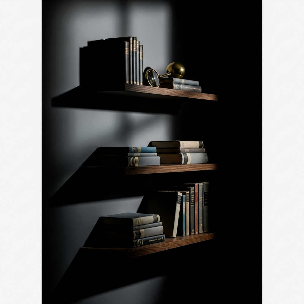 Minimalist Dark Oak Floating Shelves