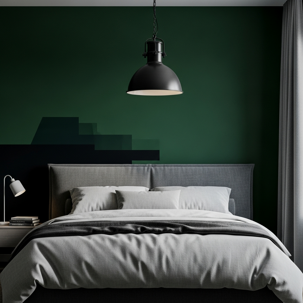 Moody Forest Green Accent Wall