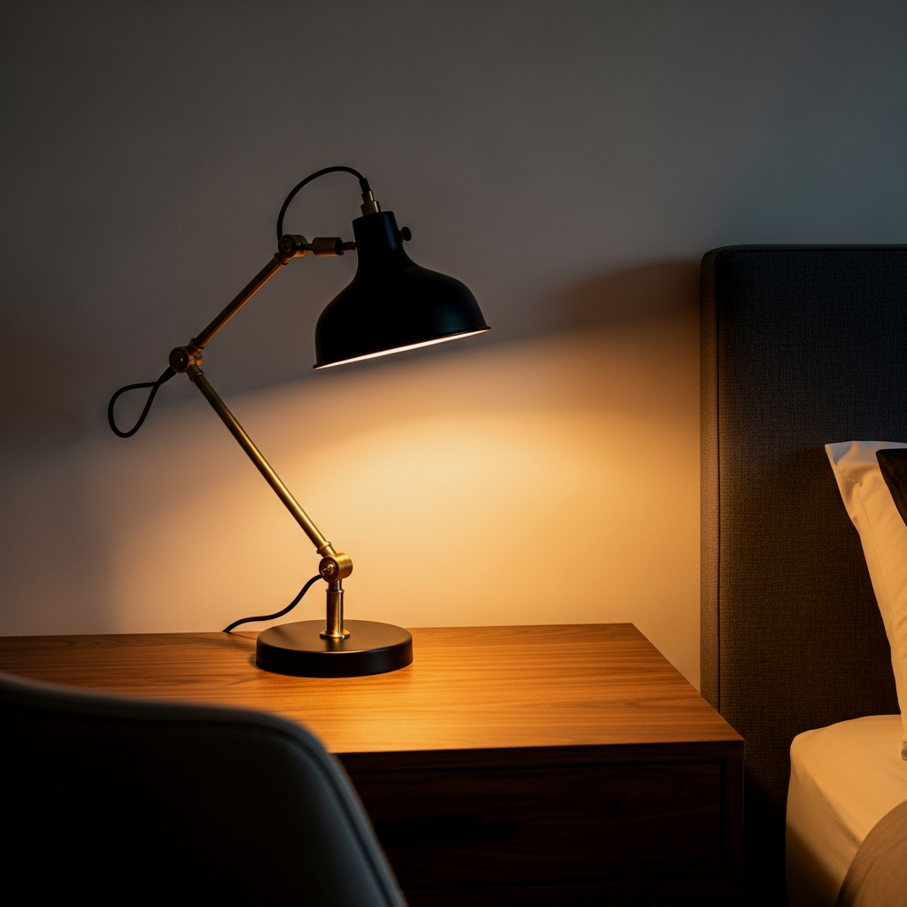 Brass and Black Task Lighting