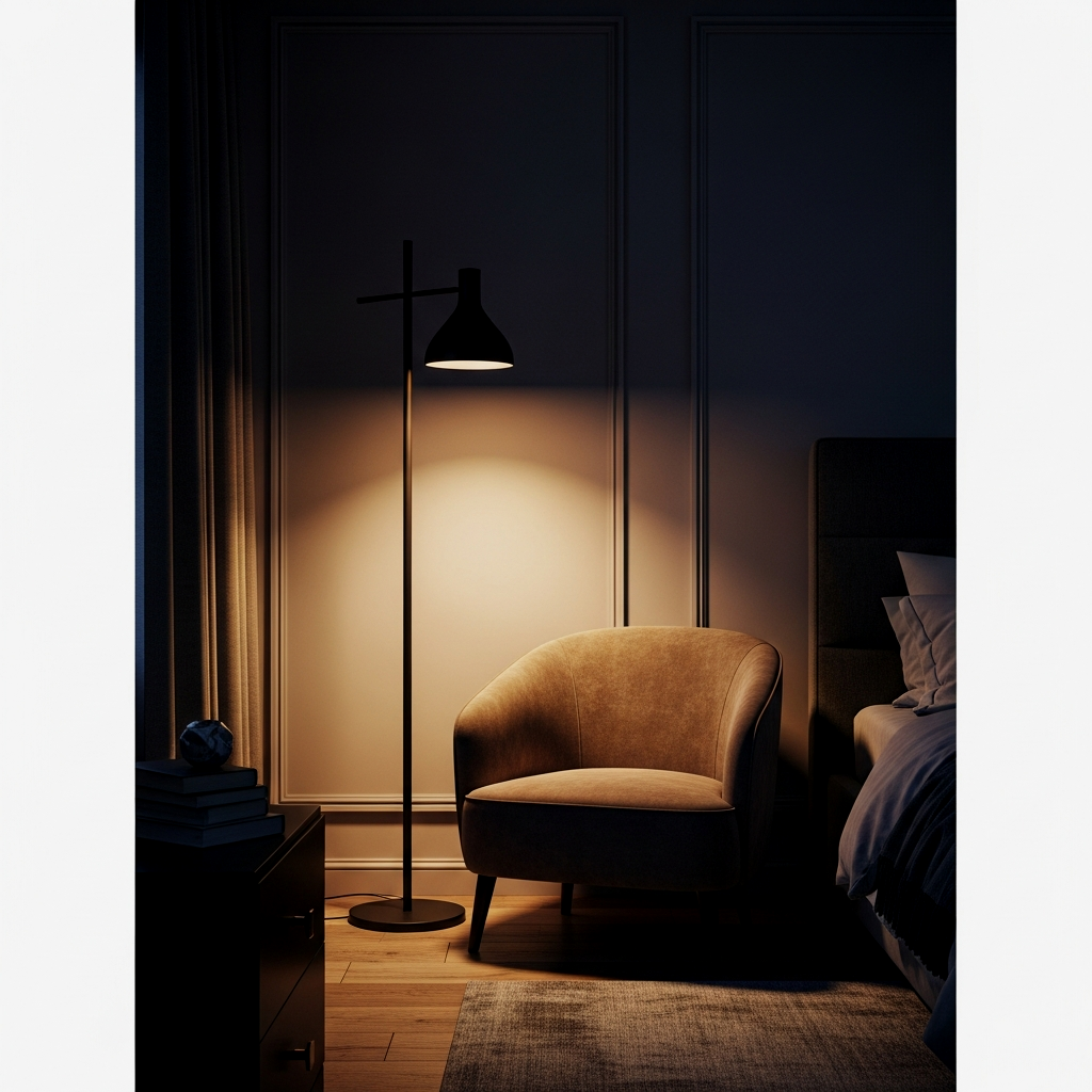 Sleek Matte Black Floor Lamp