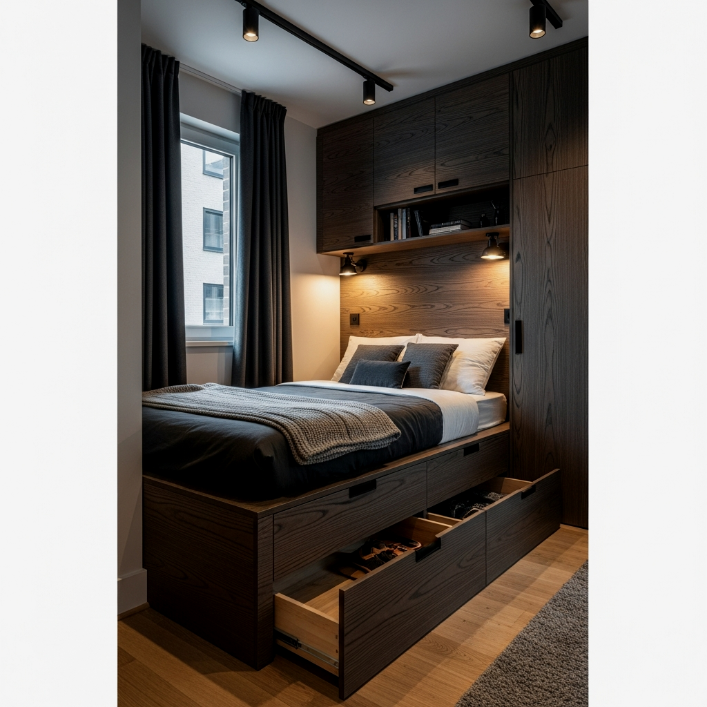 The Lofted Bed with Custom Joinery