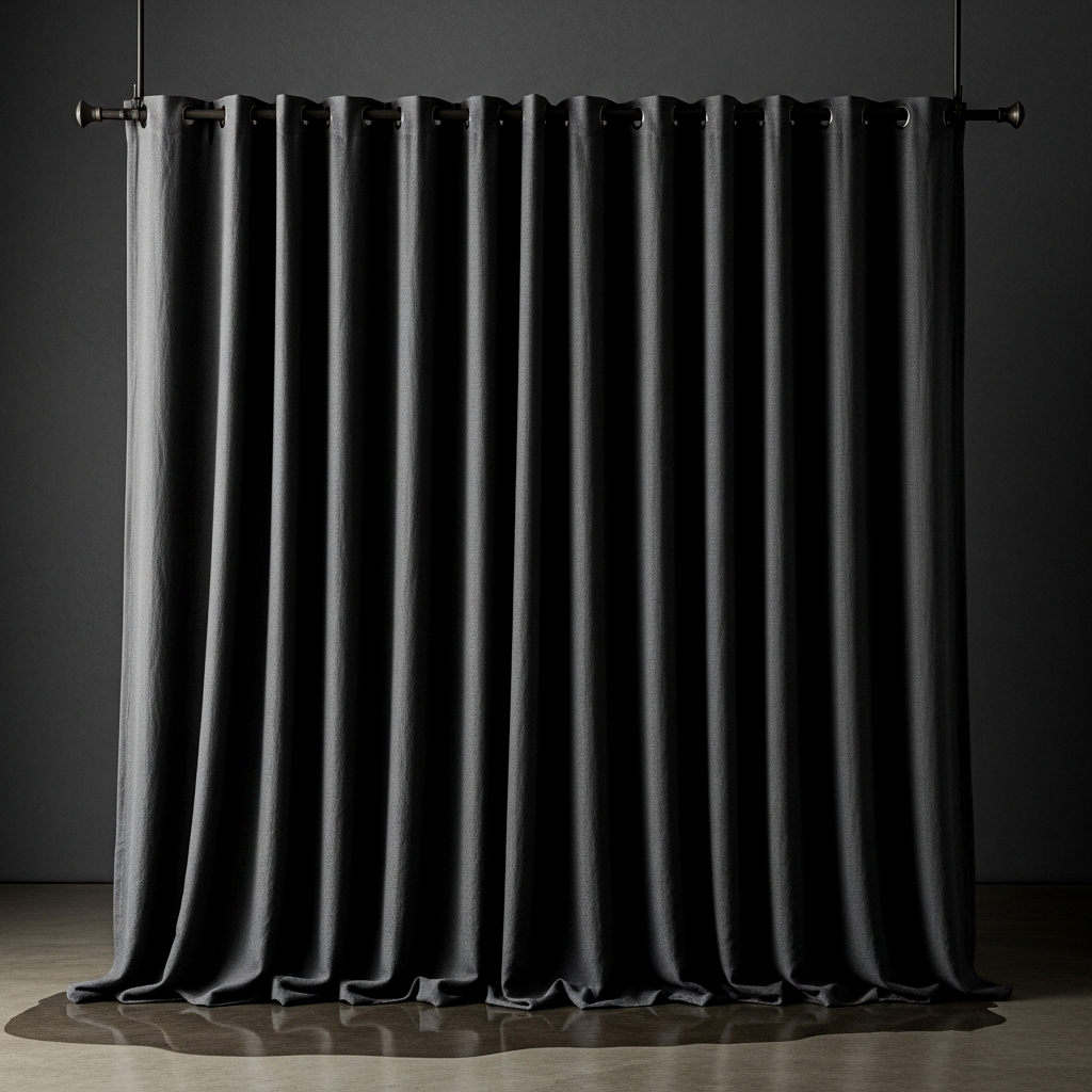 Heavyweight Charcoal Linen Drapery