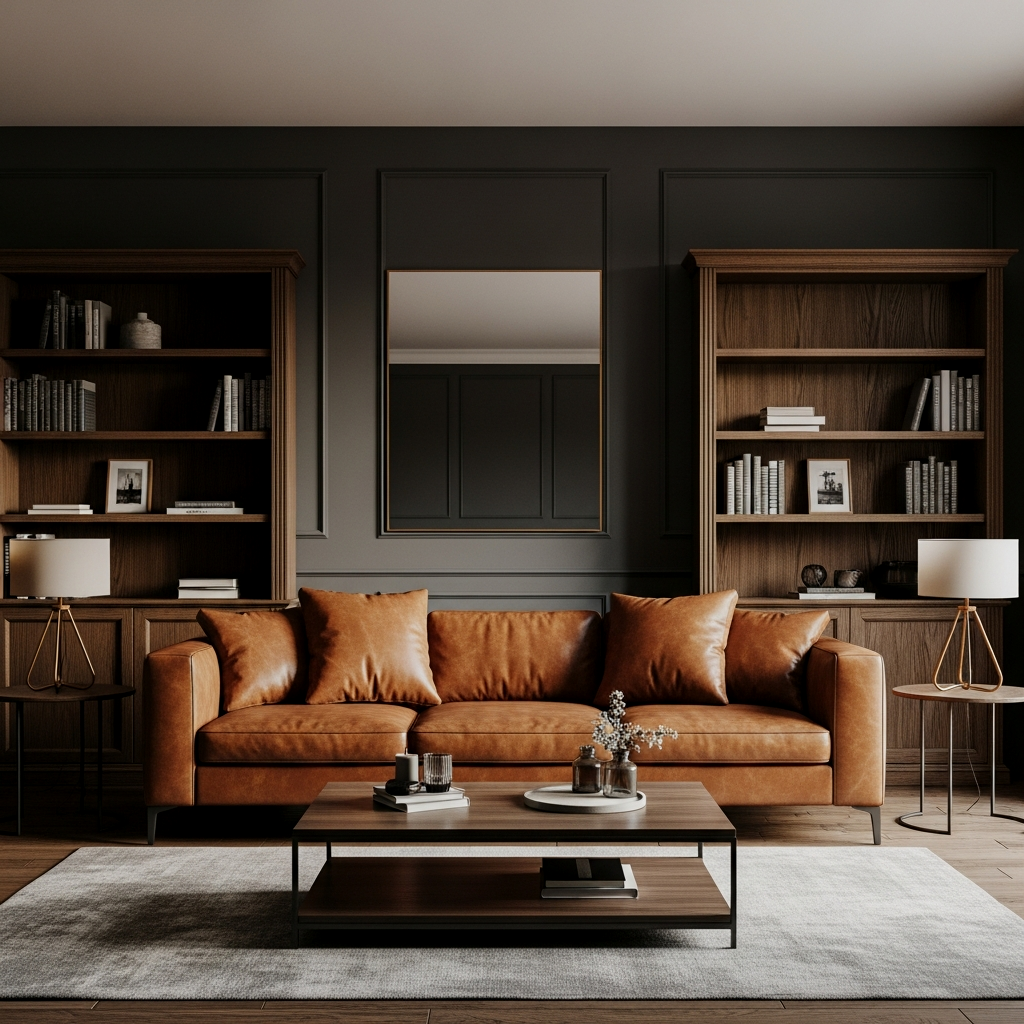Rule 7: Anchor the Space with a Cognac Centerpiece