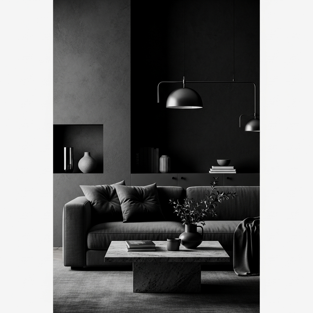 12 Moody Paint Colors: Tonal Charcoal on Charcoal