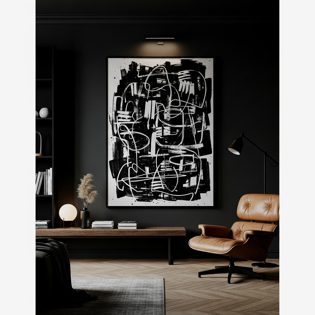 13 Masculine Wall Art Ideas: The Oversized Abstract