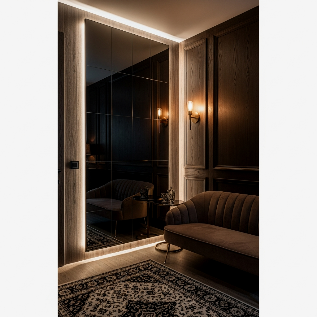 15 Small Masculine Living Room Ideas: Mirrors and Depth