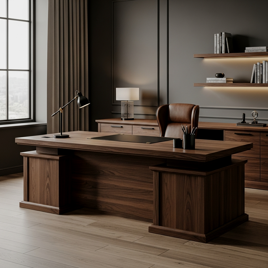 The Executive Plinth: Solid Walnut Monolith
