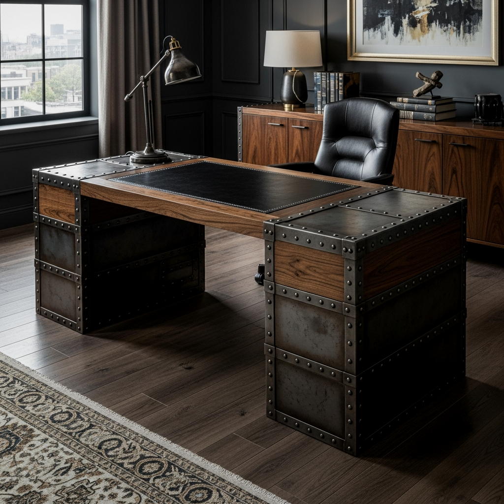 Industrial Metal and Wood Mixes: Riveted Steel and Leather