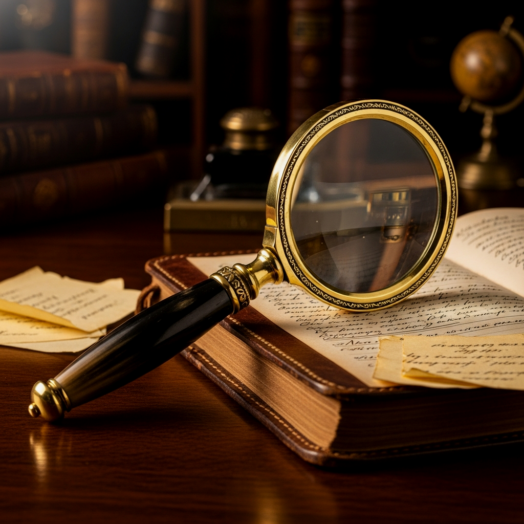 Vintage Brass Magnifying Glass