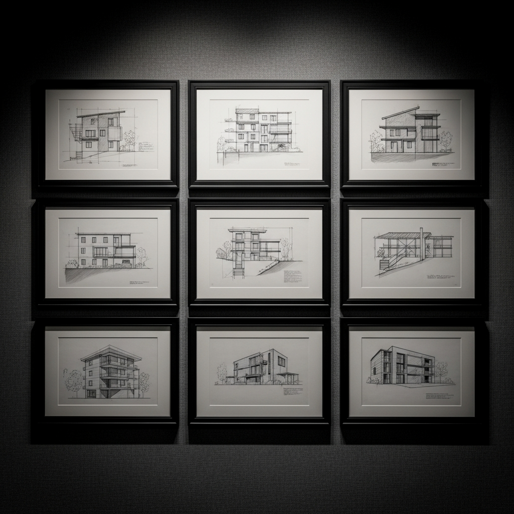 Framed Architectural Sketches