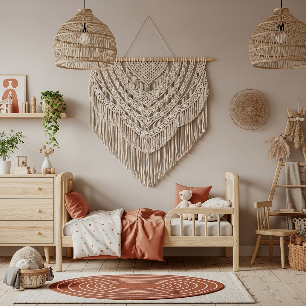 Airy Macrame Wall Art Instead of Bulky Frames