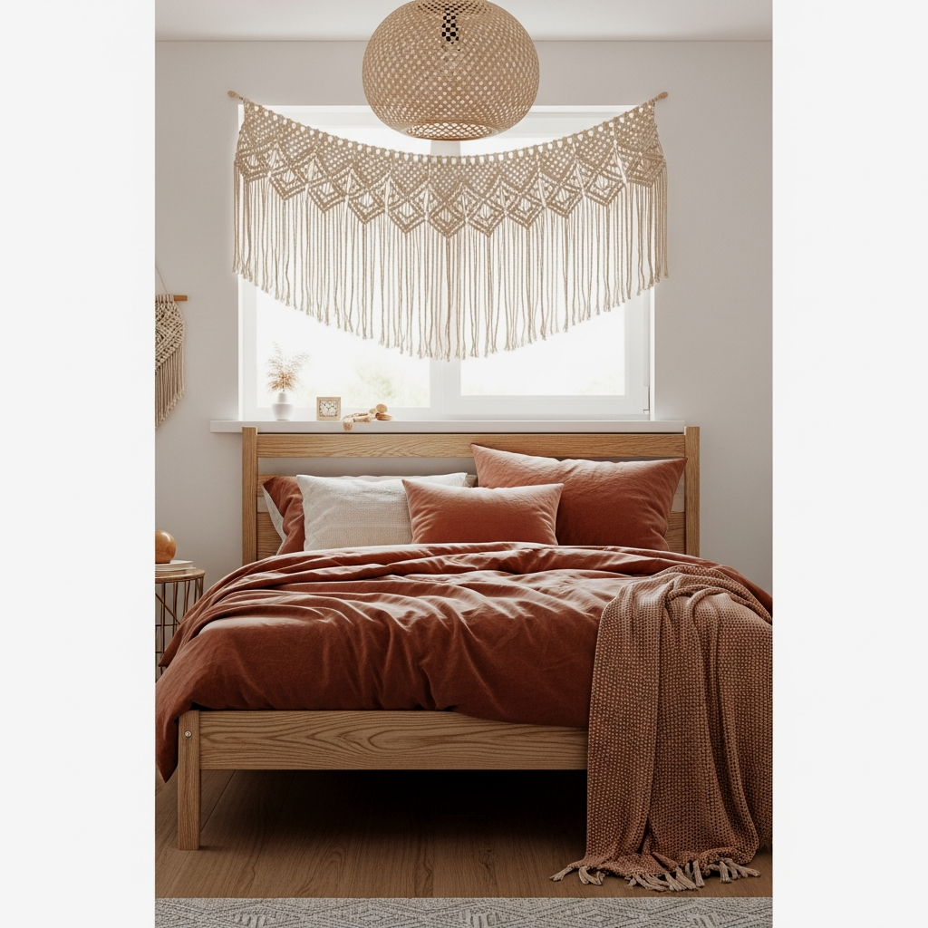 Sun-Drenched Bedding with Terracotta Tones