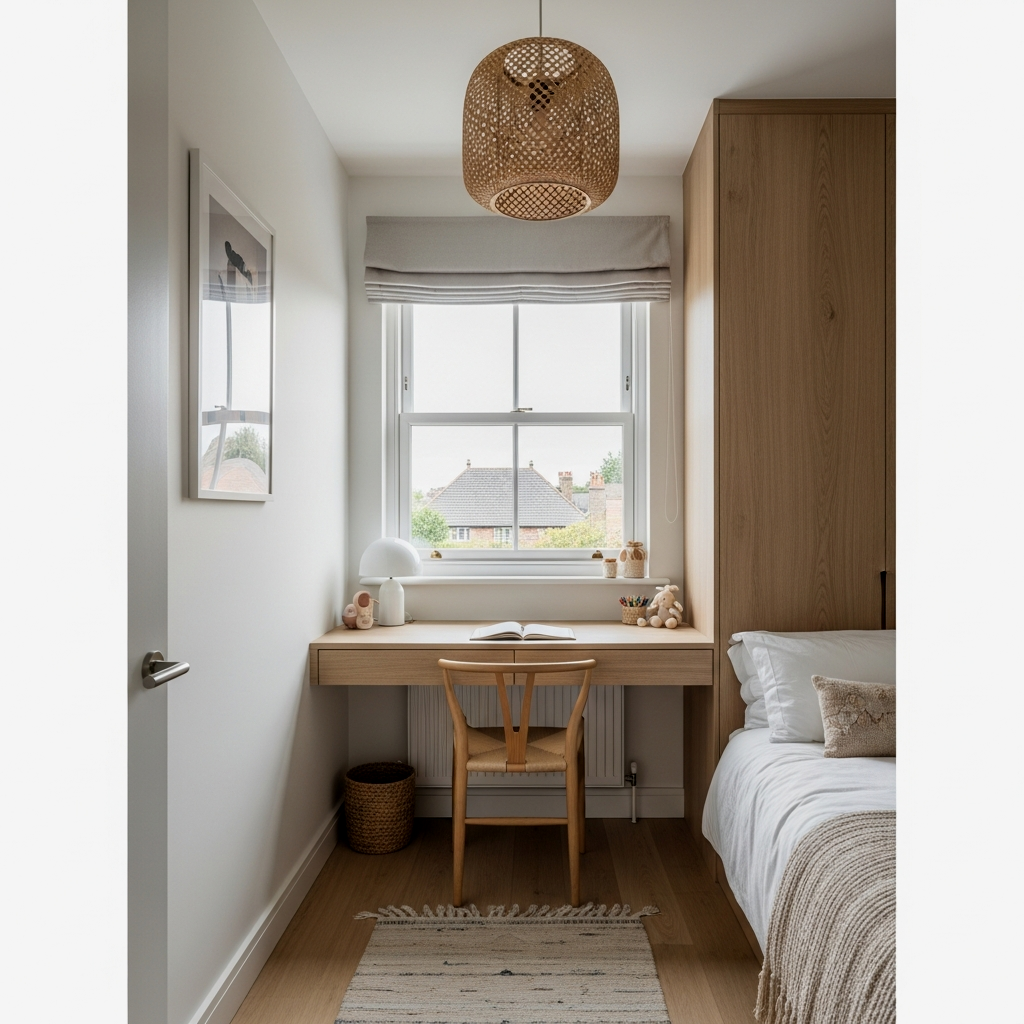 Under-Window Integrated Desk Layout