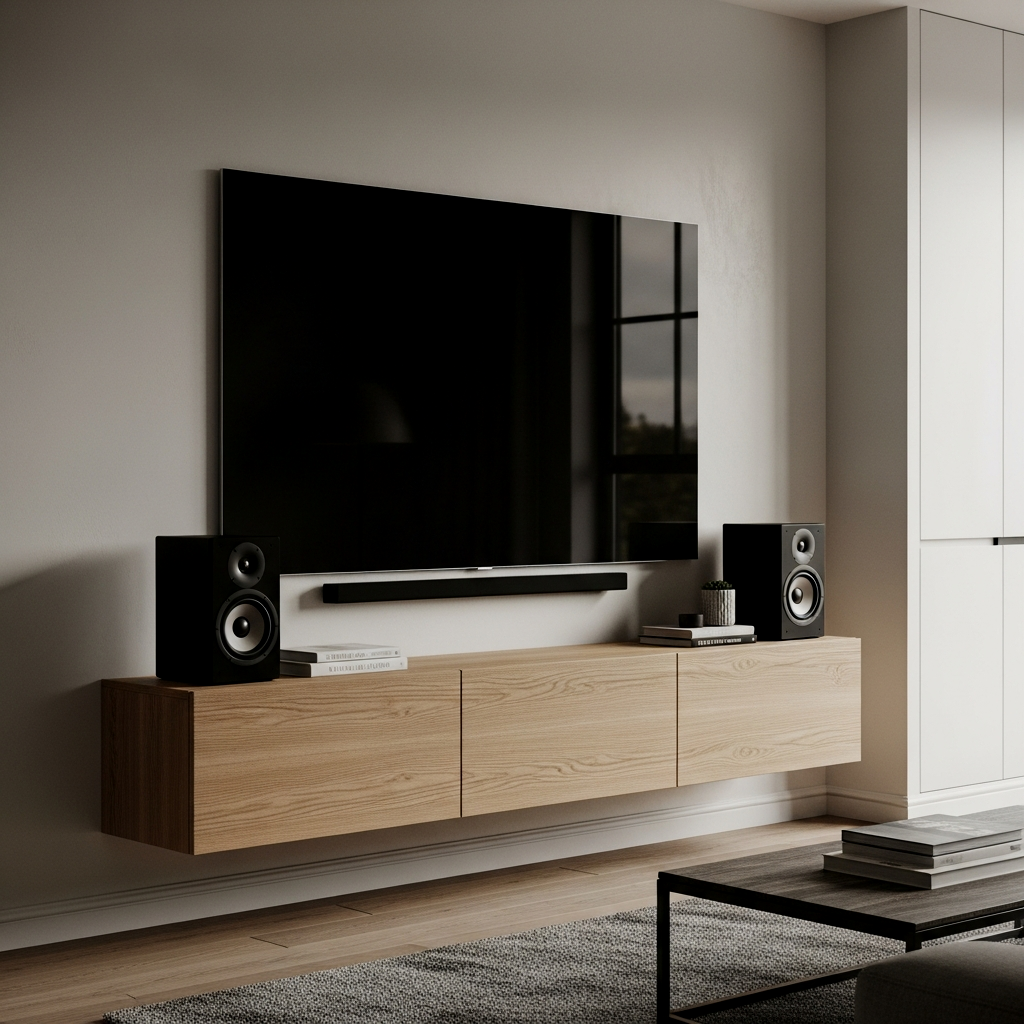 Floating Media Console Design