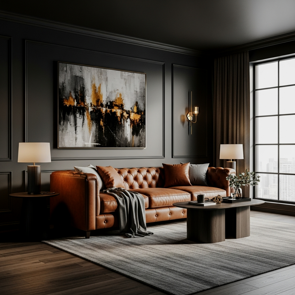 The Statement Cognac Leather Sofa