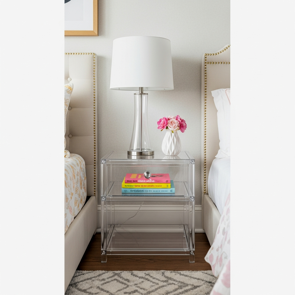 Clear Lucite Nightstands