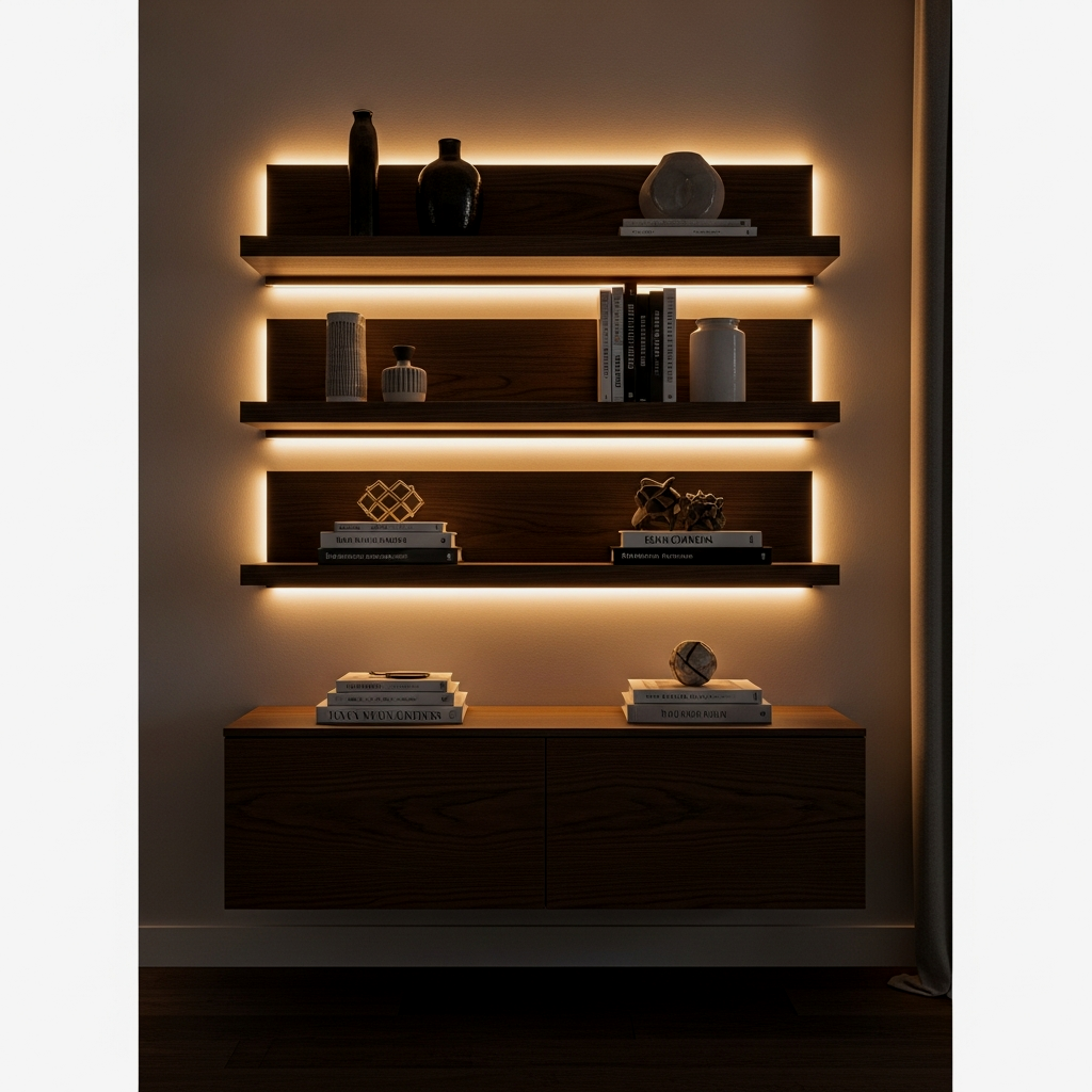 Integrated LED Backlighting for Floating Shelves