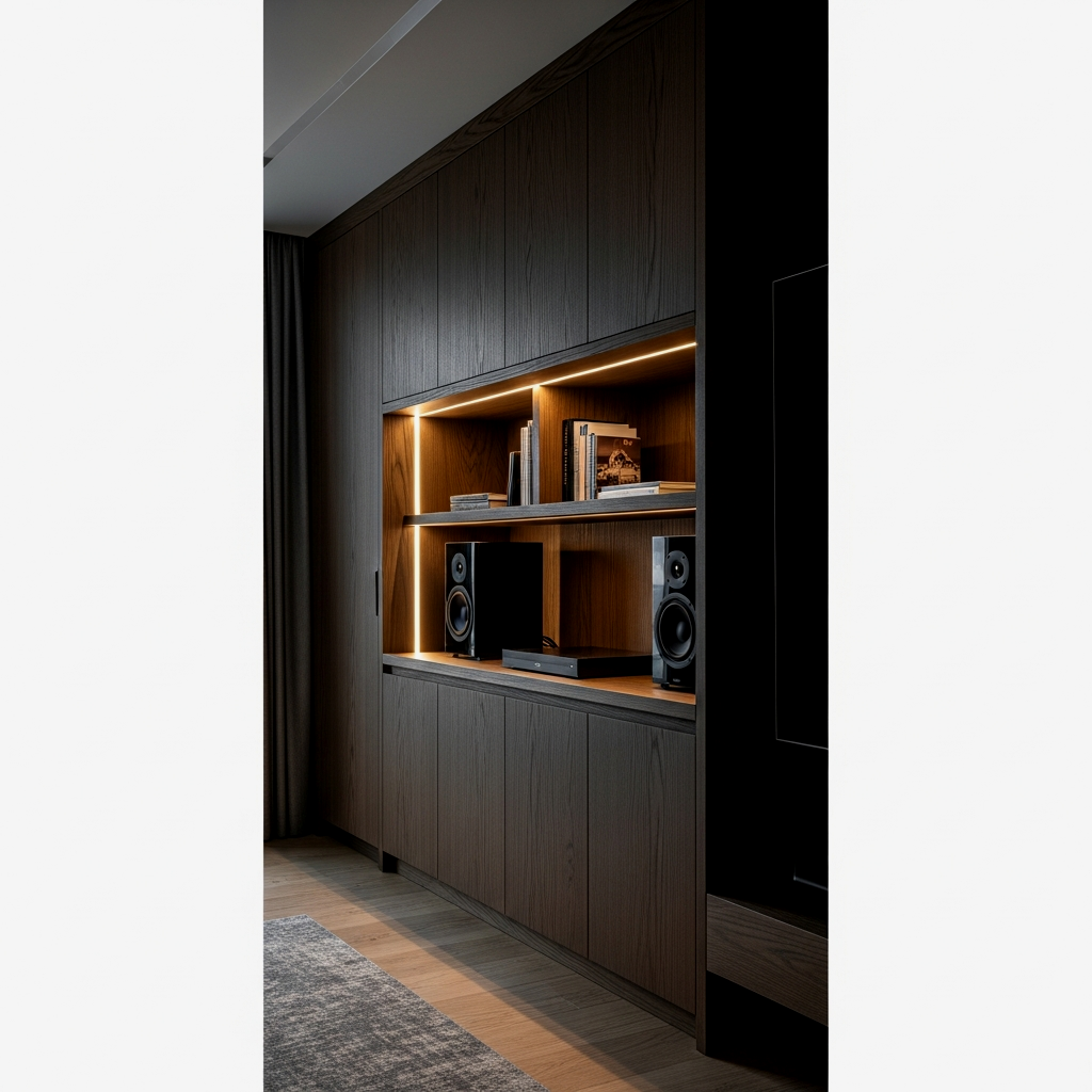 Illuminated Built-In Media Centers