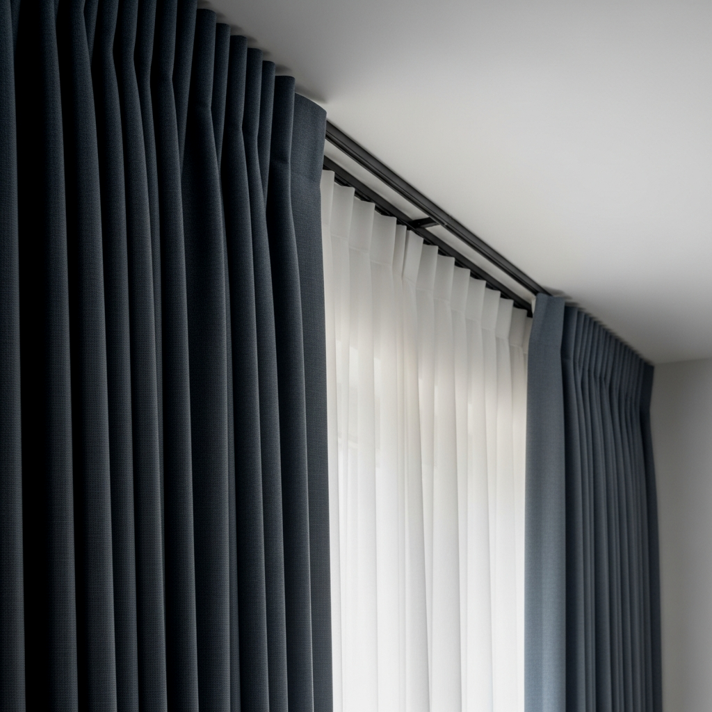 Sleek Window Hardware and Drapery