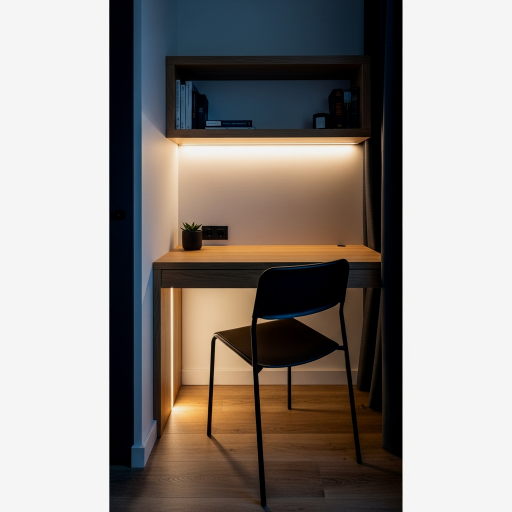 Wall-Mounted Floating Workspace