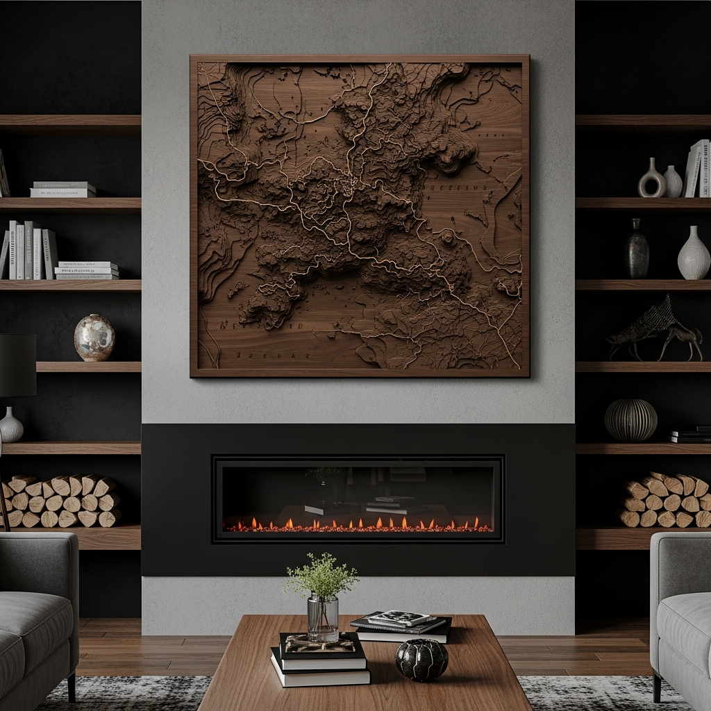 Large Scale Topographic Wood Art
