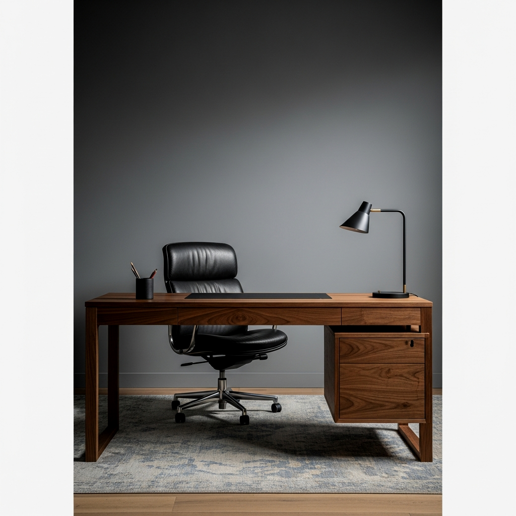 The Home Office Command Center: Sleek Walnut Desks