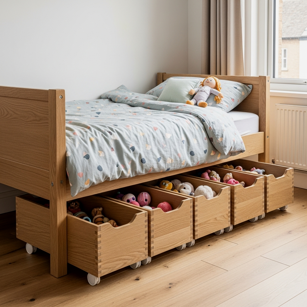 Under-Bed Rolling Bins for Easy Access