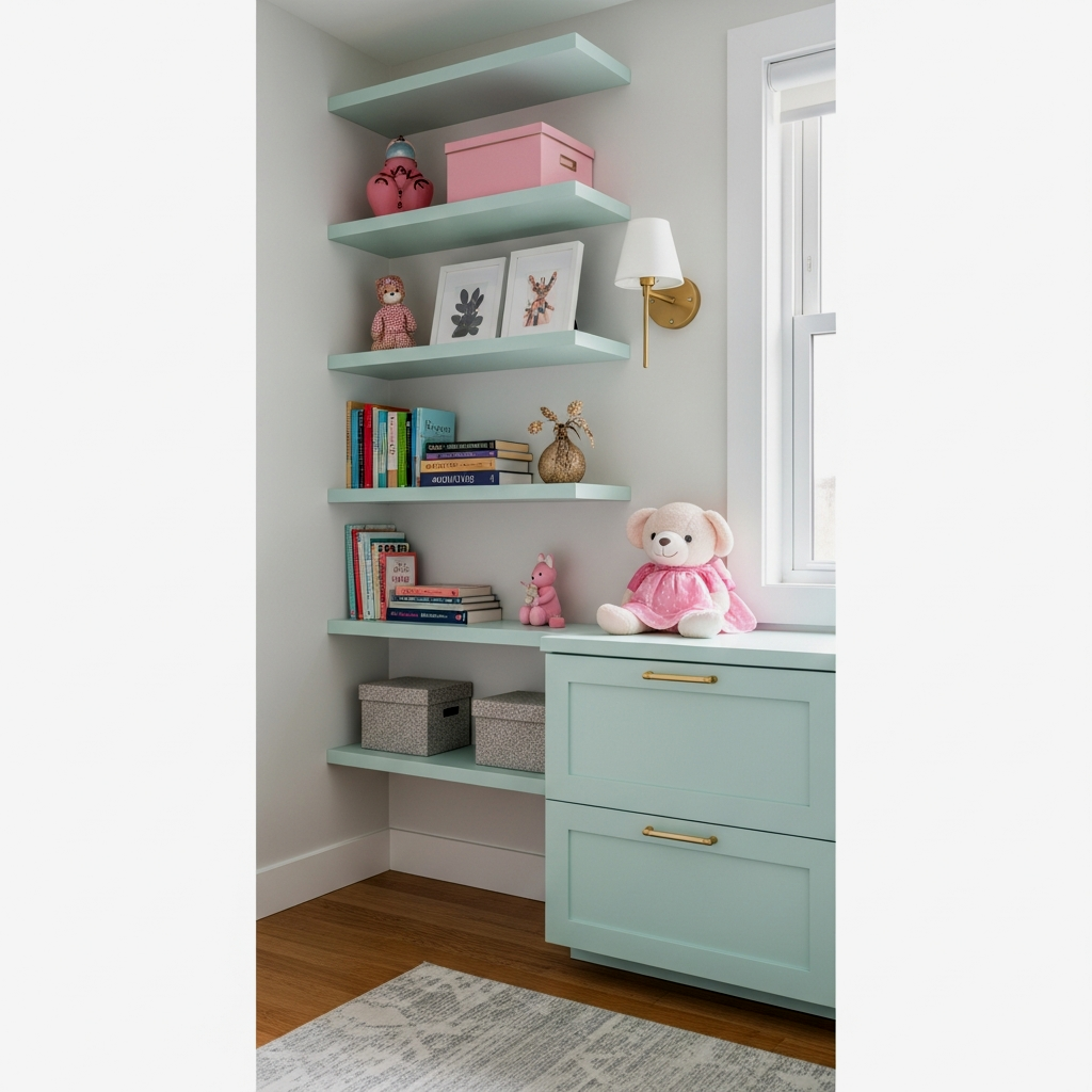 Vertical Floating Wall Shelves