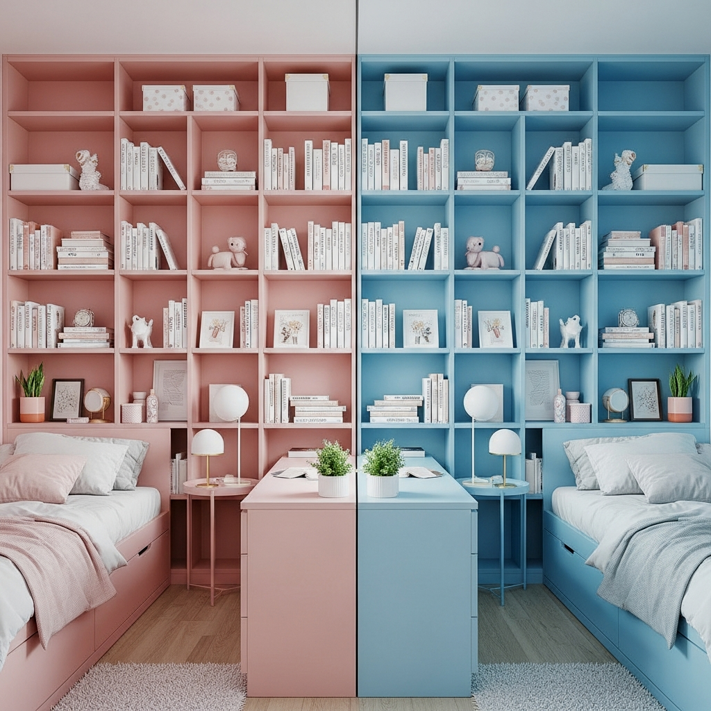 Floor-to-Ceiling Bookshelf Room Divider