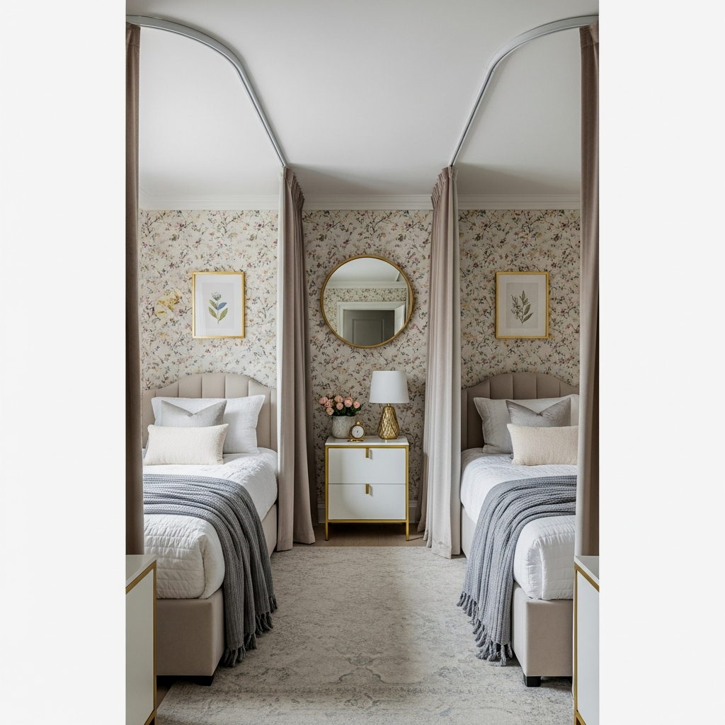 Central Ceiling-Mounted Track Curtains