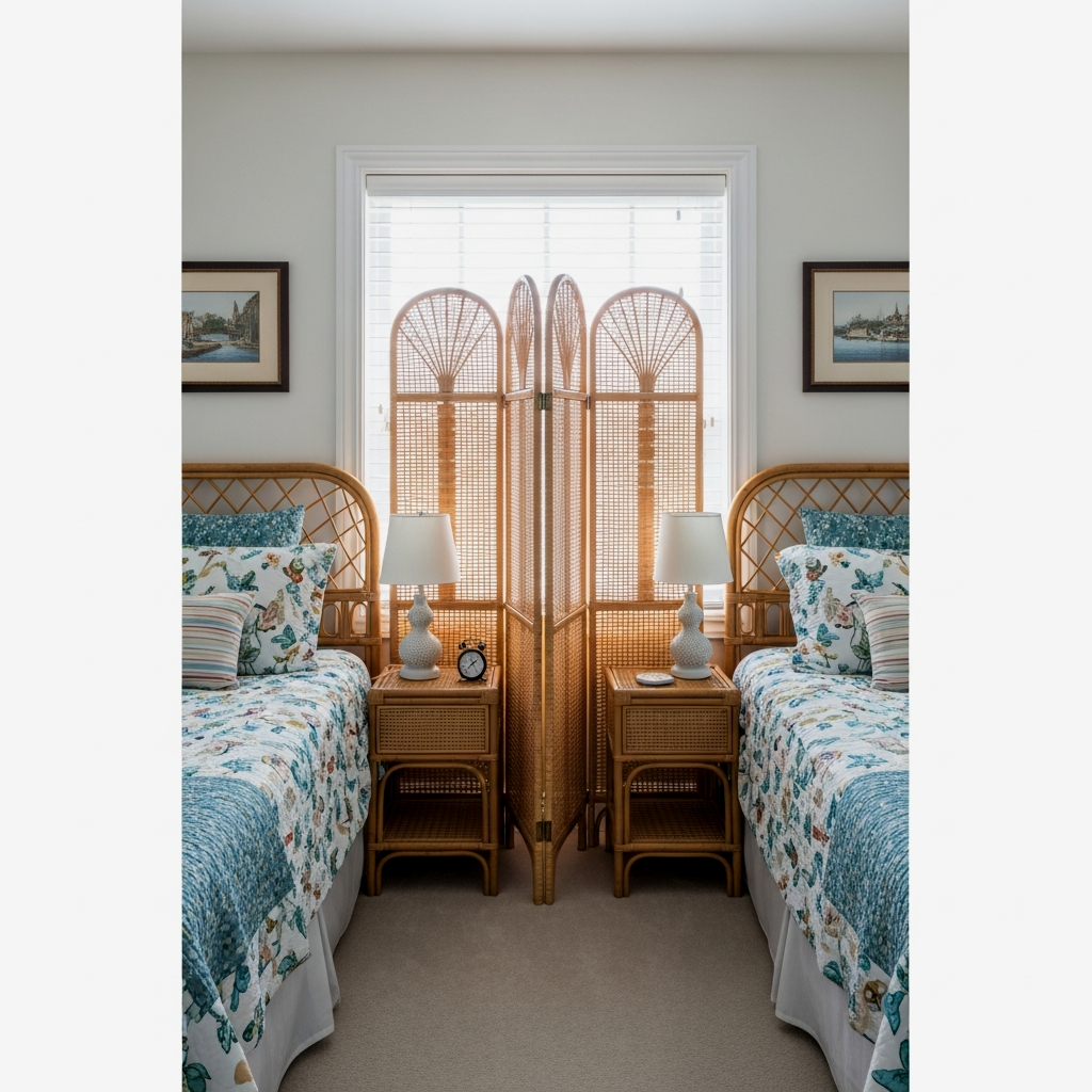 The Symmetrical Rattan Screen Divider