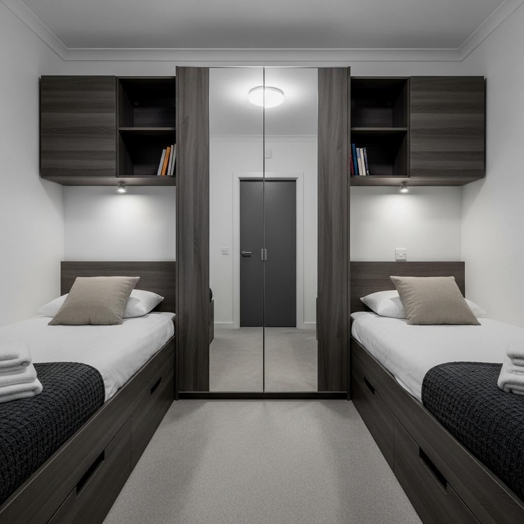 Mirrored Wardrobe Partition Wall