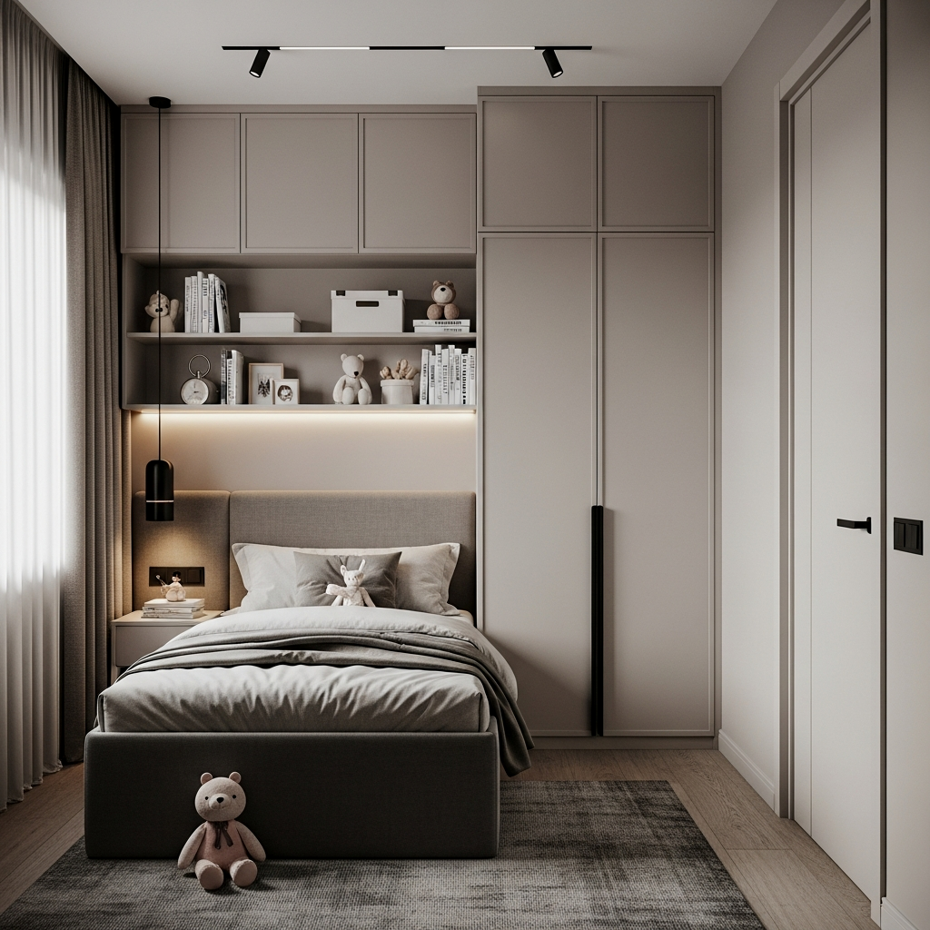 Integrated Headboard and Wardrobe System